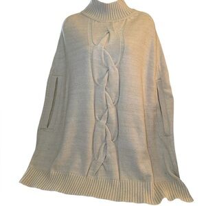 Chico’s Zenergy Cotton Blend Cable Poncho Sweater Size S/M